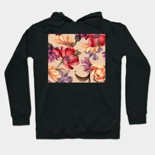 Elegant taupe classic floral Hoodie